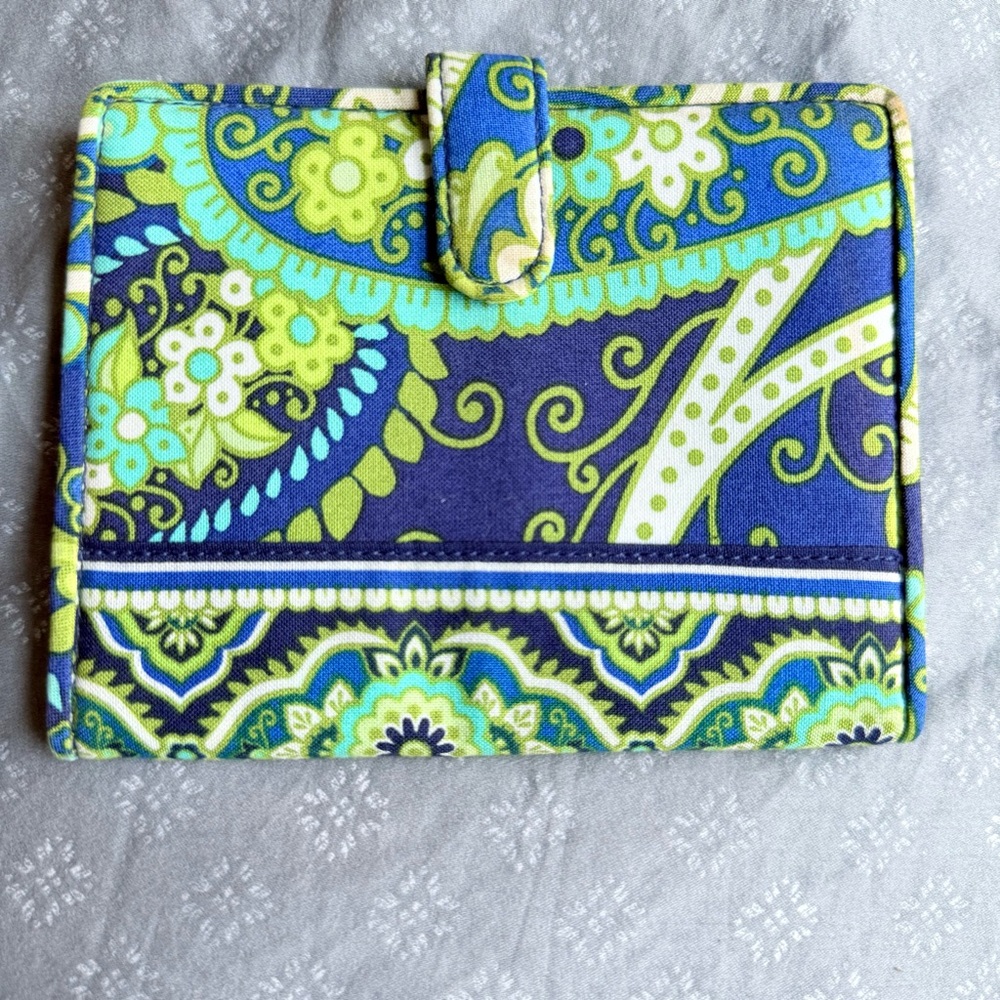 Vera Bradley Fabric Passport Cover – Blue & Green Paisley
